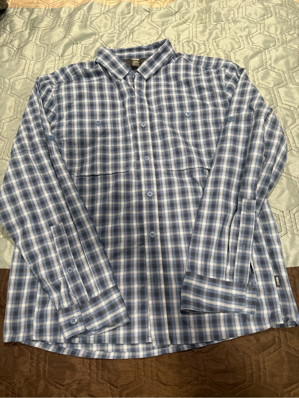 REI Co-op Shirt Mens Medium Plaid Long Sleeve Front Pockets Hiking Fishing